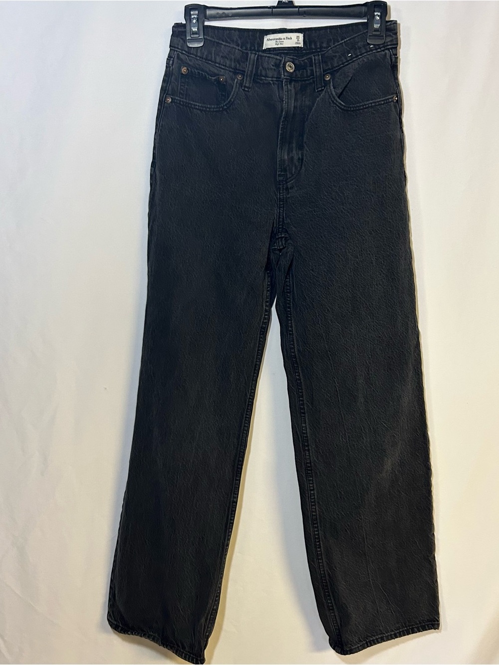 Abercrombie & Fitch Black Jeans Loose High Rise size 25 0R straight Classic